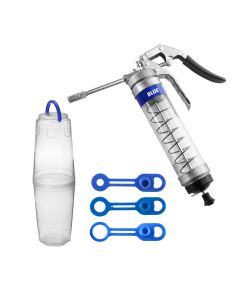 Pistol Style Clear Grease Gun Kit - BLUE Coded
